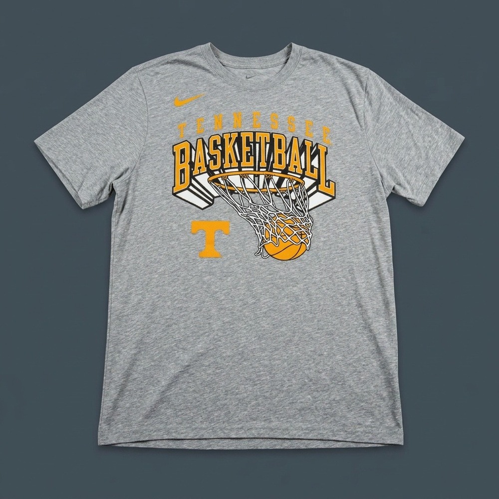 Nike Tennessee Volunteers Basketball T-Shirt Mens XL Grey Dri-Fit Cotton SS Tee
